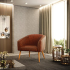 Cadeira Sala De Jantar Pé Palito Castanho Kit 2 Stella Sintét