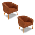 Cadeira Sala De Jantar Pé Palito Castanho Kit 2 Stella Sintét