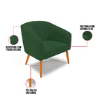 Cadeira Sala De Jantar Pé Palito Castanho Kit 2 Stella Veludo