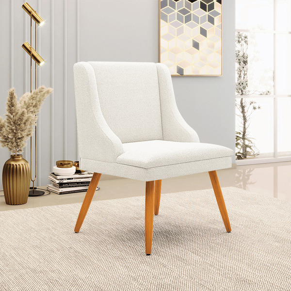 Cadeira Sala De Jantar Pé Palito Castanho Liz Bouclê D03 - D'