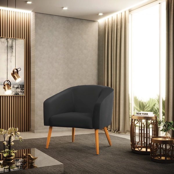 Cadeira Sala De Jantar Pé Palito Castanho Stella Sintético D0