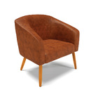 Cadeira Sala De Jantar Pé Palito Castanho Stella Sintético Pu