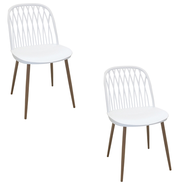 Cadeira Sala De Jantar Pé Palito Madeira Kit 2 Elis Branco R0