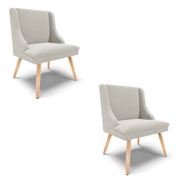 Cadeira Sala De Jantar Pé Palito Natural Kit 2 Liz Bouclê D03