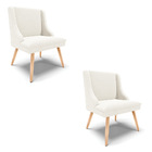 Cadeira Sala De Jantar Pé Palito Natural Kit 2 Liz Bouclê D03