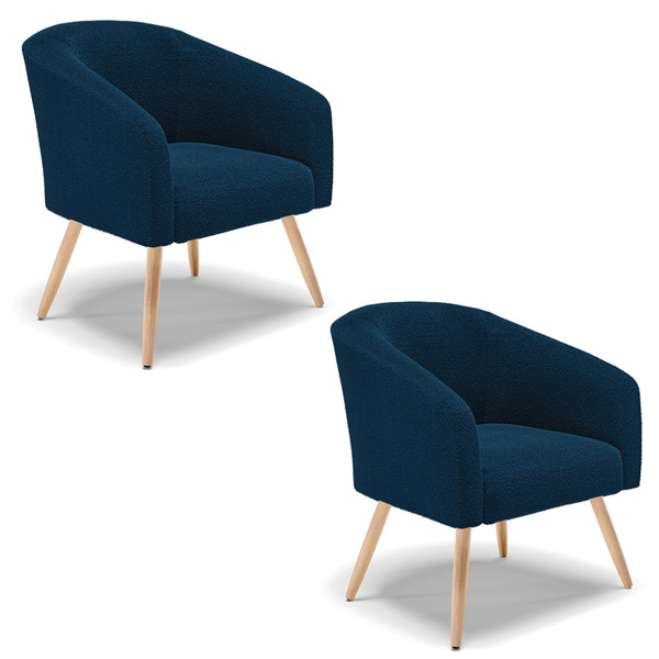 Cadeira Sala De Jantar Pé Palito Natural Kit 2 Stella Bouclê