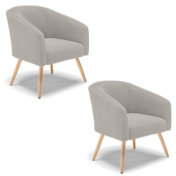 Cadeira Sala De Jantar Pé Palito Natural Kit 2 Stella Bouclê