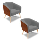 Cadeira Sala De Jantar Pé Palito Natural Kit 2 Stella Noz/lin