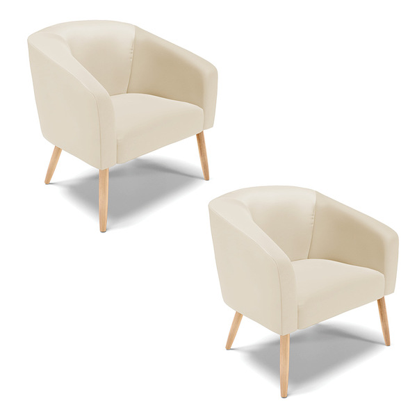 Cadeira Sala De Jantar Pé Palito Natural Kit 2 Stella Sintéti