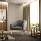 Cadeira Sala De Jantar Pé Palito Natural Kit 2 Stella Suede D