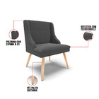 Cadeira Sala De Jantar Pé Palito Natural Kit 4 Liz Bouclê D03