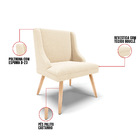 Cadeira Sala De Jantar Pé Palito Natural Liz Bouclê Bege D03