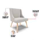 Cadeira Sala De Jantar Pé Palito Natural Liz Bouclê Cinza D03