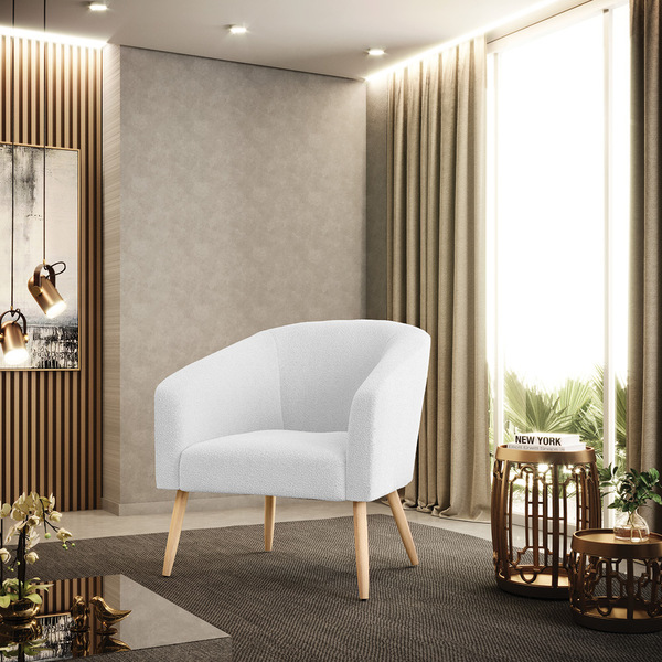 Cadeira Sala De Jantar Pé Palito Natural Stella Bouclê D03 -