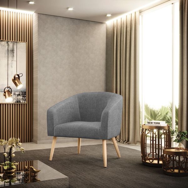 Cadeira Sala De Jantar Pé Palito Natural Stella Linho D03 - D