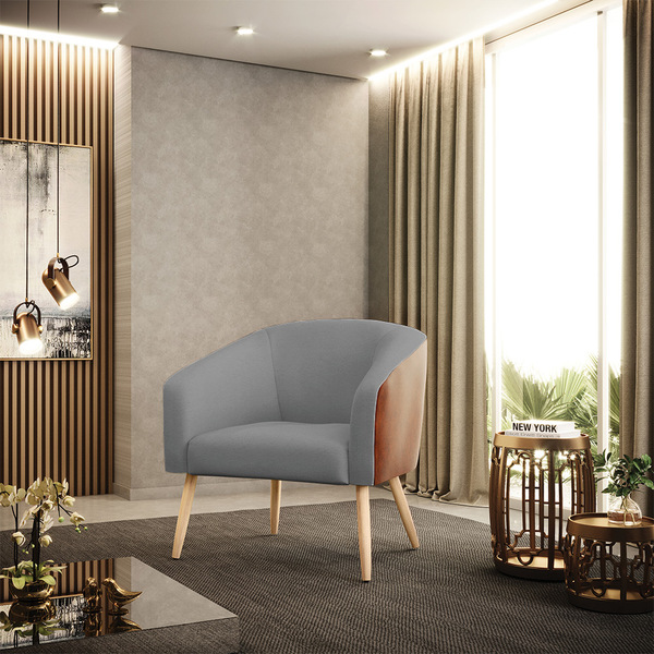 Cadeira Sala De Jantar Pé Palito Natural Stella Noz/linho D03