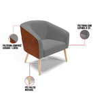 Cadeira Sala De Jantar Pé Palito Natural Stella Noz/linho D03