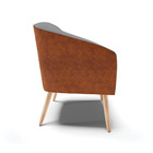 Cadeira Sala De Jantar Pé Palito Natural Stella Noz/linho D03