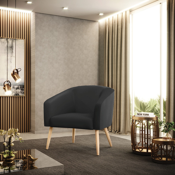 Cadeira Sala De Jantar Pé Palito Natural Stella Sintético D03