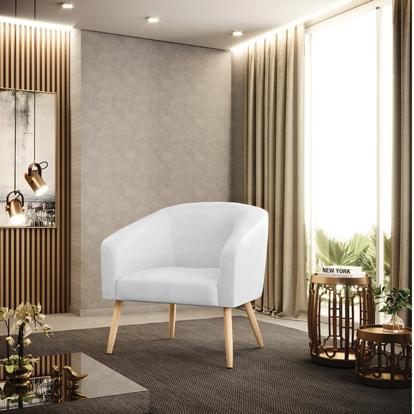 Cadeira Sala De Jantar Pé Palito Natural Stella Sintético Pu