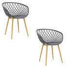 Cadeira Sala Jantar Braços Polipropileno Kit2 Clarice Preto R