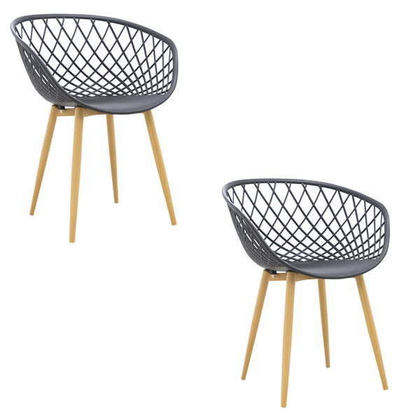 Cadeira Sala Jantar Braços Polipropileno Kit2 Clarice Preto R