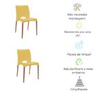 Cadeira Sala Jantar Cannes Amarela Pés De Madeira Kit 2 Unid