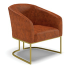 Cadeira Sala Jantar Industrial Dourado Kit 2 Stella Sintético