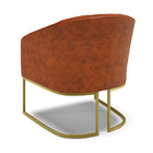 Cadeira Sala Jantar Industrial Dourado Kit 2 Stella Sintético