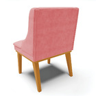 Cadeira Sala Jantar Kit 2 Liz Base Madeira Castanho Suede D03