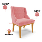 Cadeira Sala Jantar Kit 2 Liz Base Madeira Castanho Suede D03
