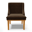 Cadeira Sala Jantar Kit 2 Liz Base Madeira Castanho Suede D03