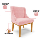 Cadeira Sala Jantar Kit 2 Liz Base Madeira Castanho Suede D03