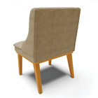 Cadeira Sala Jantar Kit 2 Liz Base Madeira Castanho Suede D03