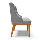 Cadeira Sala Jantar Kit 2 Liz Base Madeira Castanho Suede D03
