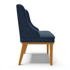 Cadeira Sala Jantar Kit 2 Liz Base Madeira Castanho Suede D03