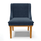 Cadeira Sala Jantar Kit 2 Liz Base Madeira Castanho Suede D03