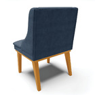 Cadeira Sala Jantar Kit 2 Liz Base Madeira Castanho Suede D03