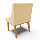 Cadeira Sala Jantar Kit 2 Liz Base Madeira Castanho Suede D03