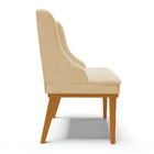 Cadeira Sala Jantar Kit 2 Liz Base Madeira Castanho Suede D03