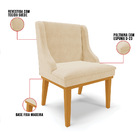 Cadeira Sala Jantar Kit 2 Liz Base Madeira Castanho Suede D03