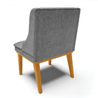 Cadeira Sala Jantar Kit 6 Liz Base Madeira Castanho Linho D03