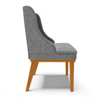 Cadeira Sala Jantar Kit 6 Liz Base Madeira Castanho Linho D03