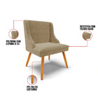 Cadeira Sala Jantar Kit 6 Liz Pé Palito Castanho Suede Marrom