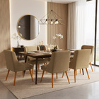 Cadeira Sala Jantar Kit 6 Liz Pé Palito Castanho Suede Marrom