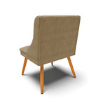Cadeira Sala Jantar Kit 6 Liz Pé Palito Castanho Suede Marrom