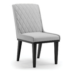 Cadeira Sala Jantar Sofia Base Madeira Preto Suede Cinza D03