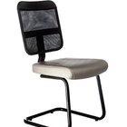 Cadeira Secretária Base Fixa Em S Linha Tela Mesh Bege