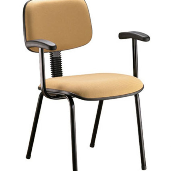 Cadeira Secretária Fixa Palito Com Braços Linha Square Cor Am