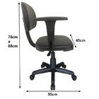 Cadeira Secretária Giratória Com Braços Reguláveis Estofada P